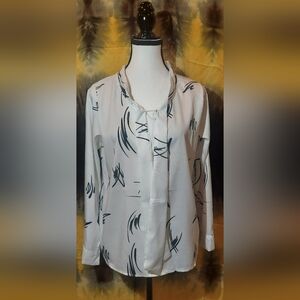 Chic White and Black Women's Blouse